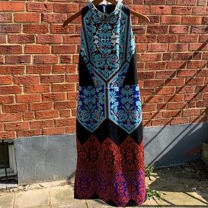 ASOS Sleeveless Bodycon Blue Orange Dress Sz 8